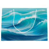 Schöne Abstrakte Soft Blue Ocean Waves Splash Große Geschenktüte (Vorderseite)