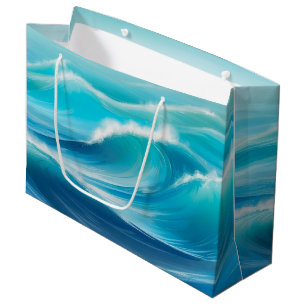 Schöne Abstrakte Soft Blue Ocean Waves Splash Große Geschenktüte