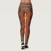 Schöne abstrakte Vintage Leggings (Rückseite)