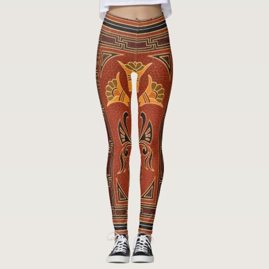 Schöne abstrakte Vintage Leggings (Vorderseite)