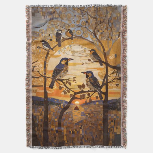 Schöne Abstrakte Vögel bei Sonnenaufgang dekorativ Decke (Vorderseite Vertikal)