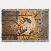 Schöne Abstrakte Vögel bei Sonnenaufgang dekorativ Decke (Vorderseite)