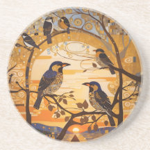 Schöne Abstrakte Vögel bei Sonnenaufgang dekorativ