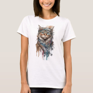 SCHÖNE ABSTRAKTE WASSERFARBE CAT T-Shirt