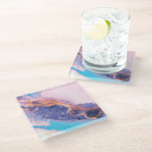 Schöne Abstrakte Wasserfarbe Glasuntersetzer (Schrägansicht)