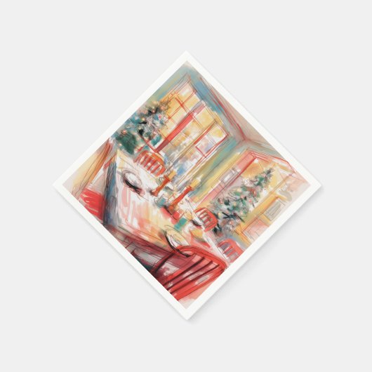 Schöne Abstrakte Weihnachtsabendstimmung Serviette (Ecke)