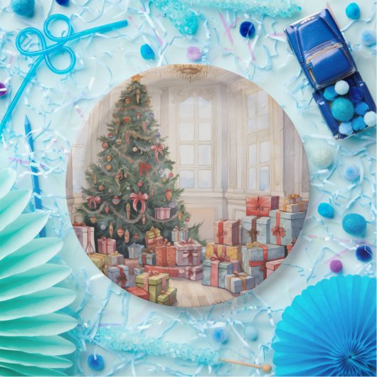 Schöne Abstrakte Weihnachtsbaumstapel Pappteller (Party)