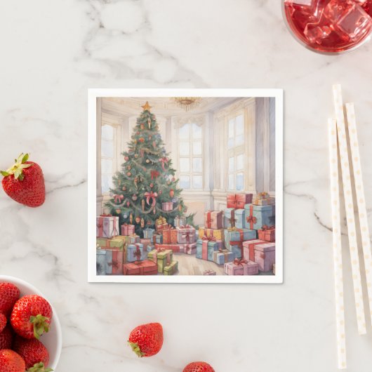 Schöne Abstrakte Weihnachtsbaumstapel Serviette (Beispiel)