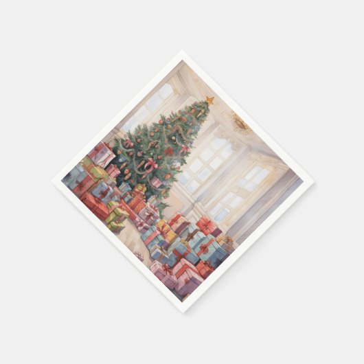 Schöne Abstrakte Weihnachtsbaumstapel Serviette (Ecke)