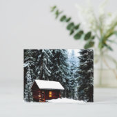 Schöne Abstrakte Winterhütte Postkarte (Stehend Vorderseite)