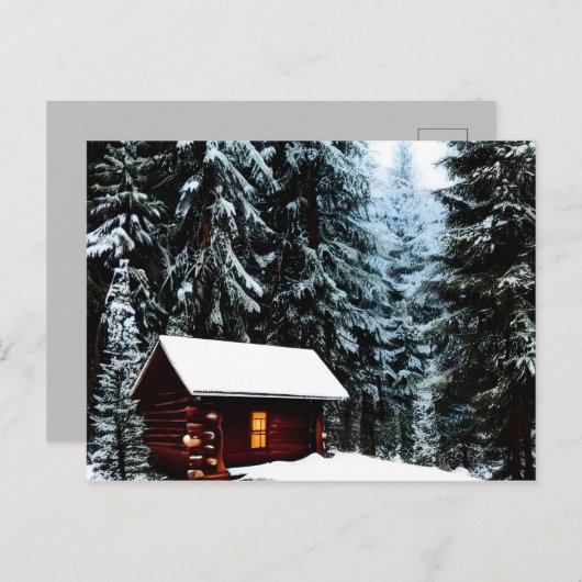 Schöne Abstrakte Winterhütte Postkarte (Vorne/Hinten)
