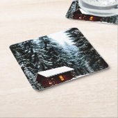 Schöne Abstrakte Winterhütte Rechteckiger Pappuntersetzer (angewinkelt)