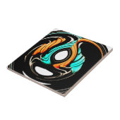 Schöne Abstrakte Wirbel Art Print Fliese (Seite)