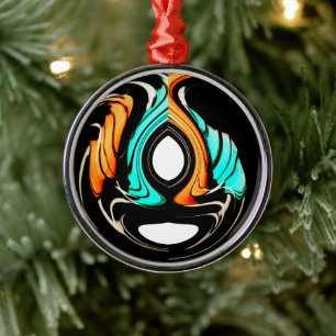 Schöne Abstrakte Wirbel Art Print Silbernes Ornament