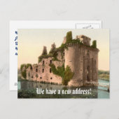 Schöne Adressenänderung mit Schloss Ankündigungspostkarte (Vorne/Hinten)