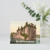 Schöne Adressenänderung mit Schloss Ankündigungspostkarte (Stehend Vorderseite)