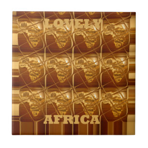 Schöne Afrika-Karte Vektor Muster Kunst Design Dru Fliese