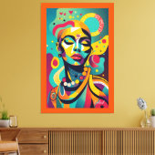 Schöne Afrikanerin Leinwanddruck (Insitu (Wohnzimmer))