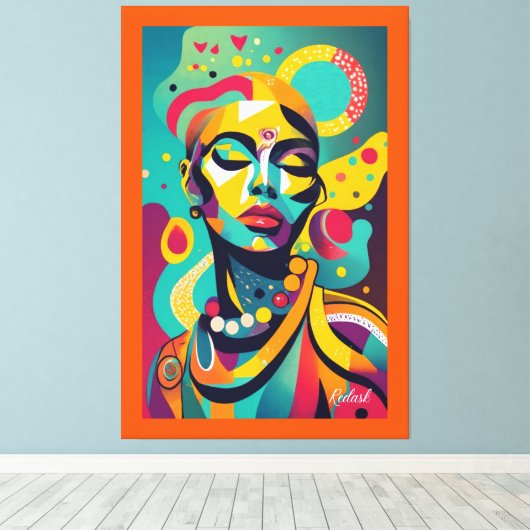 Schöne Afrikanerin Leinwanddruck (Insitu (Holzboden))