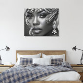 Schöne Afrikanerin Leinwanddruck (Insitu (Schlafzimmer))