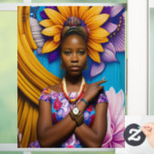 Schöne Afrikanerin mit Armbanduhr Fensteraufkleber (Zuhause)