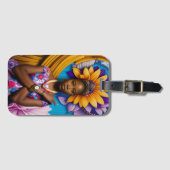 Schöne Afrikanerin mit Armbanduhr Gepäckanhänger (Vorderseite (Horizontal))