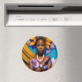Schöne Afrikanerin mit Armbanduhr Magnet (In Situ (Geschirrspüler))