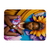 Schöne Afrikanerin mit Armbanduhr Magnet (Horizontal)