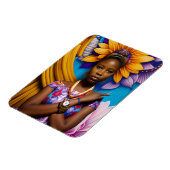 Schöne Afrikanerin mit Armbanduhr Magnet (Linke Seite)