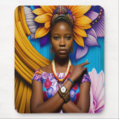 Schöne Afrikanerin mit Armbanduhr Mousepad (Vorne)