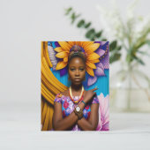 Schöne Afrikanerin mit Armbanduhr Postkarte (Stehend Vorderseite)