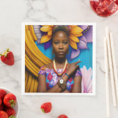 Schöne Afrikanerin mit Armbanduhr Serviette (Beispiel)