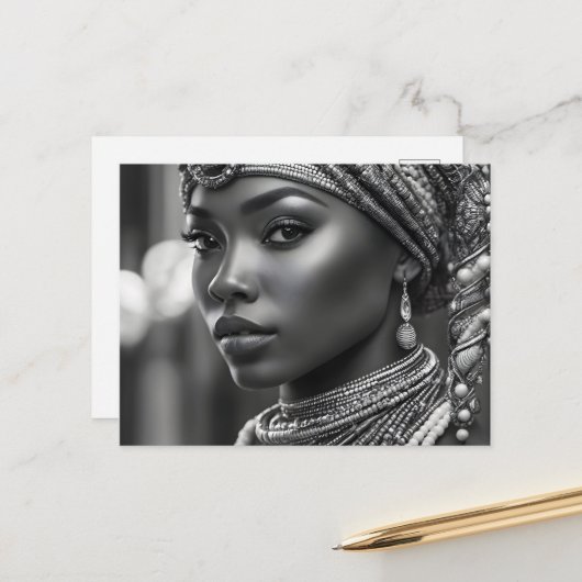 Schöne Afrikanerin Postkarte (Vorderseite/Rückseite Beispiel)