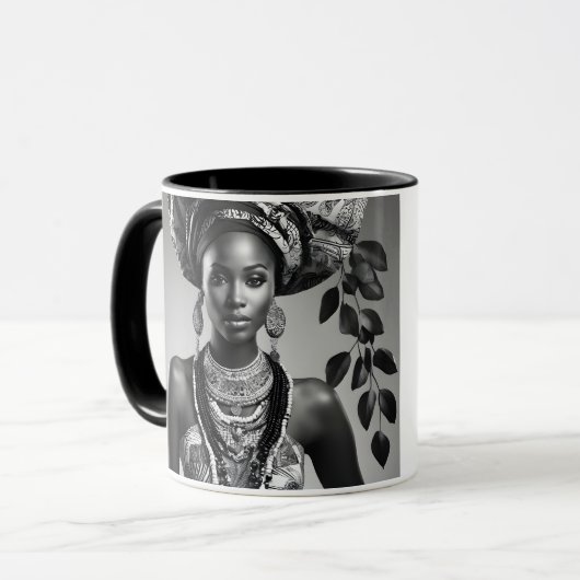 Schöne Afrikanerin Tasse (Vorderseite Links)