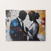 Schöne Afrikanisch-Amerikaner Romantische Mann und Puzzle (Horizontal)