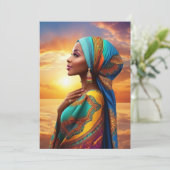 Schöne afrikanische Amerikanerinnen Dankeskarte (Stehend Vorderseite)