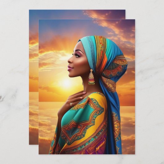 Schöne afrikanische Amerikanerinnen Dankeskarte (Vorne/Hinten)