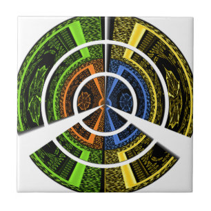 Schöne afrikanische farbenfrohe Circular Illustrat Fliese