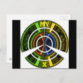 Schöne afrikanische farbenfrohe Circular Illustrat Postkarte (Vorne/Hinten)