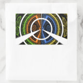 Schöne afrikanische farbenfrohe Circular Illustrat Rechteckiger Aufkleber (Tasche)