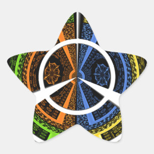Schöne afrikanische farbenfrohe kreisförmige Illus Stern-Aufkleber