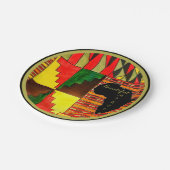 Schöne afrikanische Farbpapiere Teller (Schrägansicht)