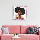 Schöne afrikanische Frau Canvas Print Leinwanddruck (Insitu (Wohnzimmer))