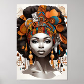 Schöne afrikanische Frau in traditioneller Kopfbed Poster (Vorne)