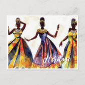Schöne afrikanische Frauen in farbenfrohen Gärten Postkarte (Vorderseite)