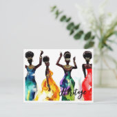 Schöne afrikanische Frauen in farbenfrohen Gärten Postkarte (Stehend Vorderseite)
