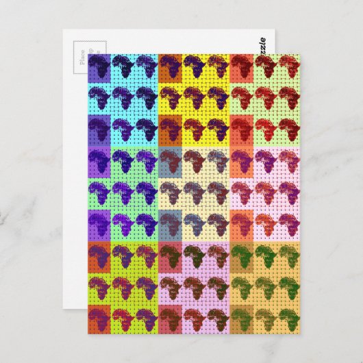 Schöne Afrikanische Karte Checkered Pap Art ethnis (Vorne/Hinten)