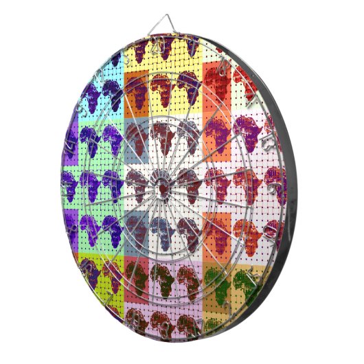 Schöne Afrikanische Karte Checkered Pap Art ethnis Dartscheibe (Vorderseite rechts)
