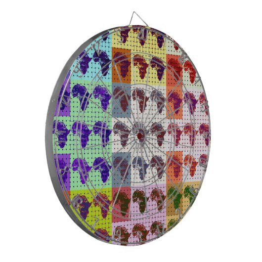 Schöne Afrikanische Karte Checkered Pap Art ethnis Dartscheibe (Vorderseite Links)