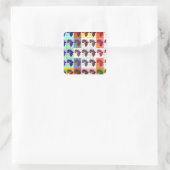 Schöne Afrikanische Karte Checkered Pap Art ethnis Quadratischer Aufkleber (Tasche)